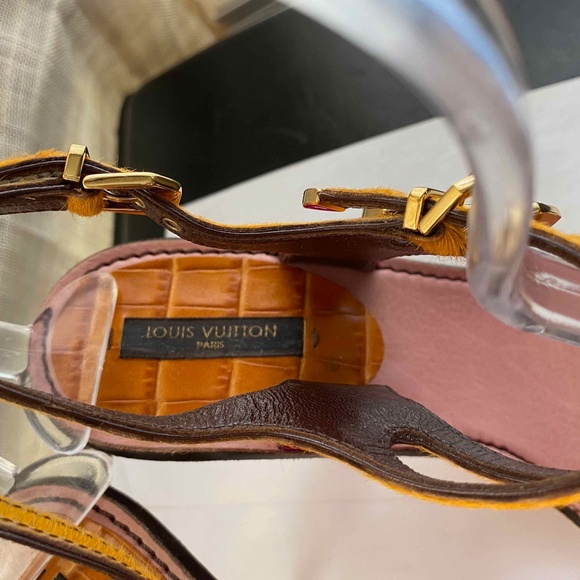 Louis Vuitton heels- slingbacks adjustable buckle size 39-9 exotic leather 39-9 - Picture 6 of 10